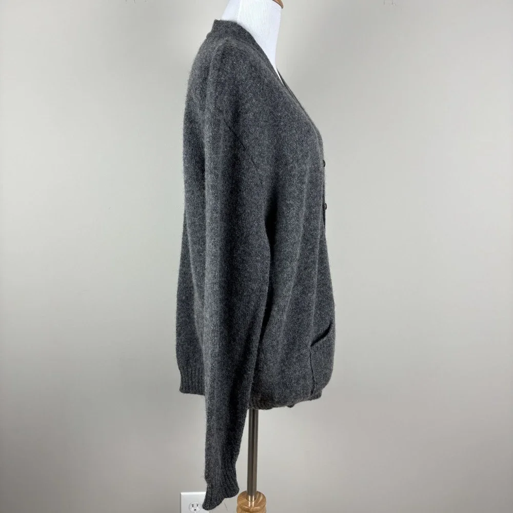 VTG Jantzen Grandpa Button Up Cardigan Sweater Mens LT Large‎ Tall Gray Grunge